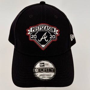New Era Atlanta Braves 9FORTY Adjustable Hat, 2020 Postseason, Navy Blue, NEW